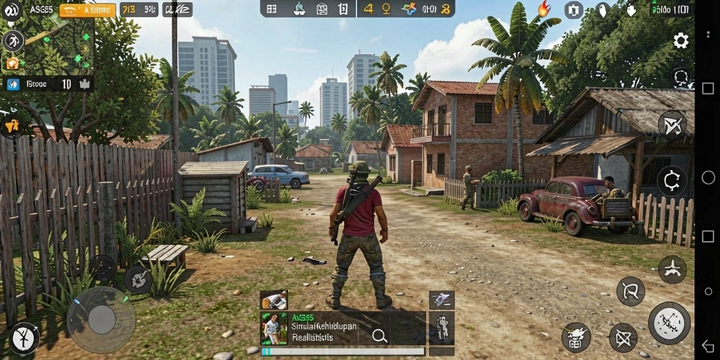 Screenshot gameplay ASG55 yang menampilkan simulasi kehidupan yang menarik.