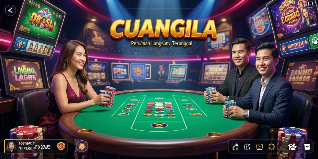 Tampilan CUANGILA menampilkan dealer profesional dalam permainan Live Casino.