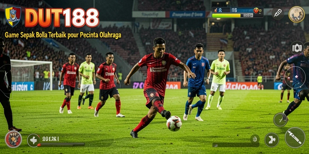 Tampilan gameplay seru di dalam aplikasi DUIT188 sepak bola.