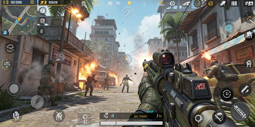 Screenshot gameplay G668 yang menampilkan aksi tempur yang intens.