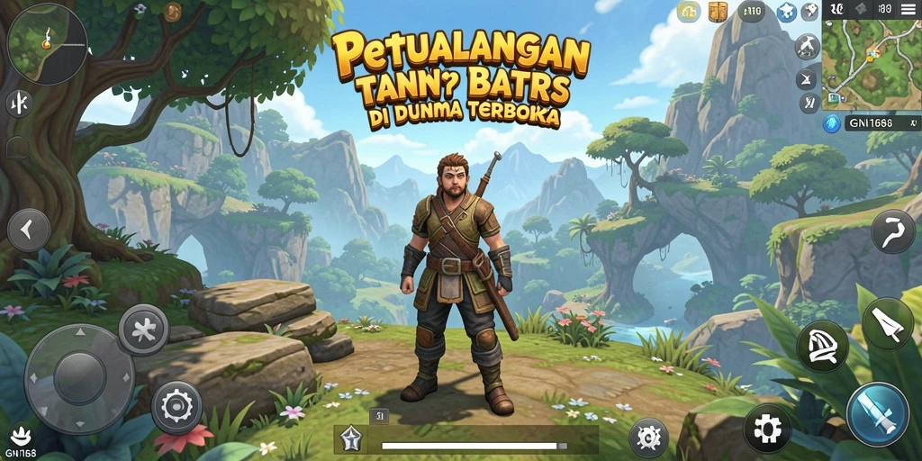 Screenshot gameplay GN168 yang menunjukkan dunia terbuka yang luas dan menarik.