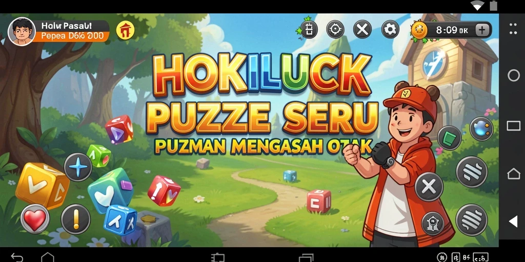 Tampilan gameplay HOKILUCK dengan teka-teki menarik.