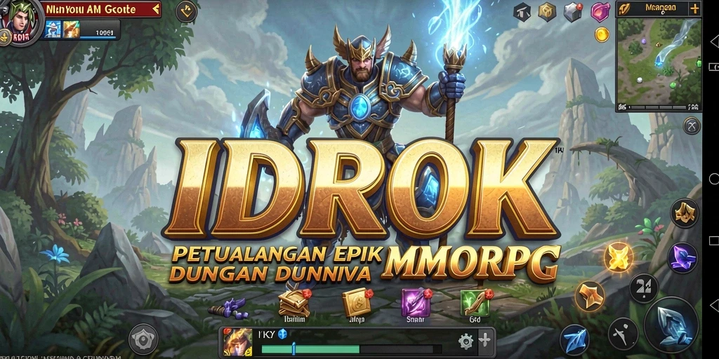 Tampilan medan tempur yang seru dalam IDROK MMORPG.