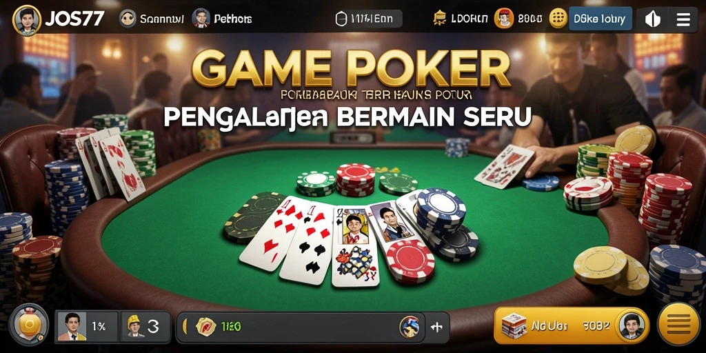 Tangkapan layar gameplay Poker di JOS77 menampilkan aksi seru dan interaksi pemain.