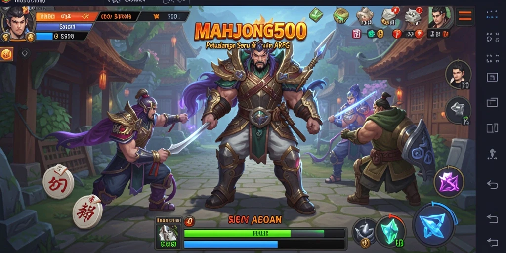 Tampilan menakjubkan dari gameplay ARPG MAHJONG500.