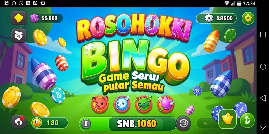 Screenshot gameplay ROSOHOKI yang penuh kegembiraan dan keseruan Bingo.