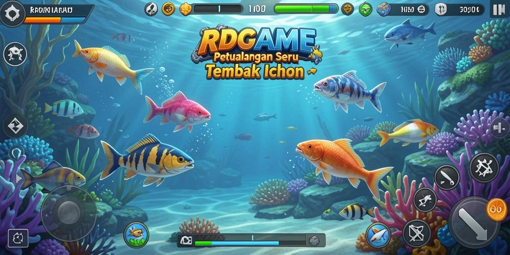 Tampilan gameplay RPGAME dengan aksi menembak ikan yang mendebarkan.