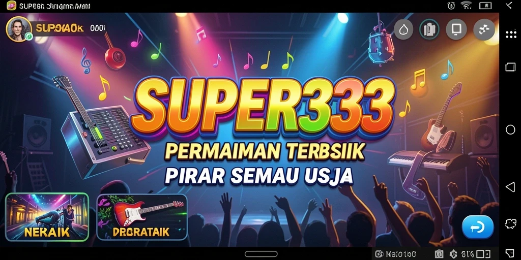 Screenshot SUPER33 menunjukkan gameplay menarik dan interaktif dalam musik.