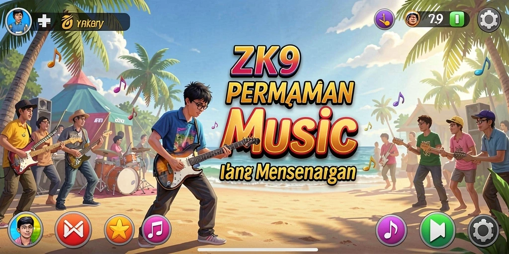 Tampilan menarik gameplay ZK9 dengan ritme musik yang mendebarkan.